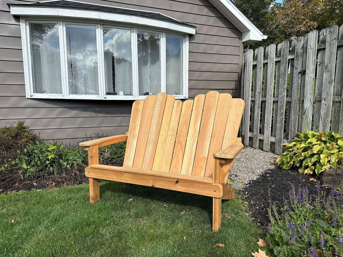 Solid Back Double Adirondack Style Chair