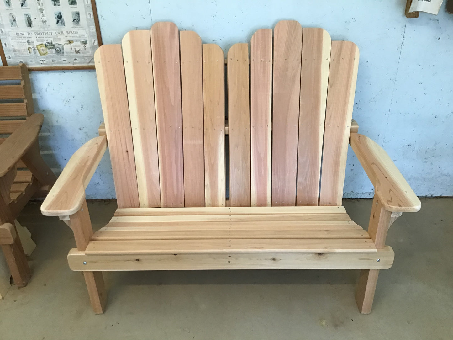 Solid Back Double Adirondack Style Chair